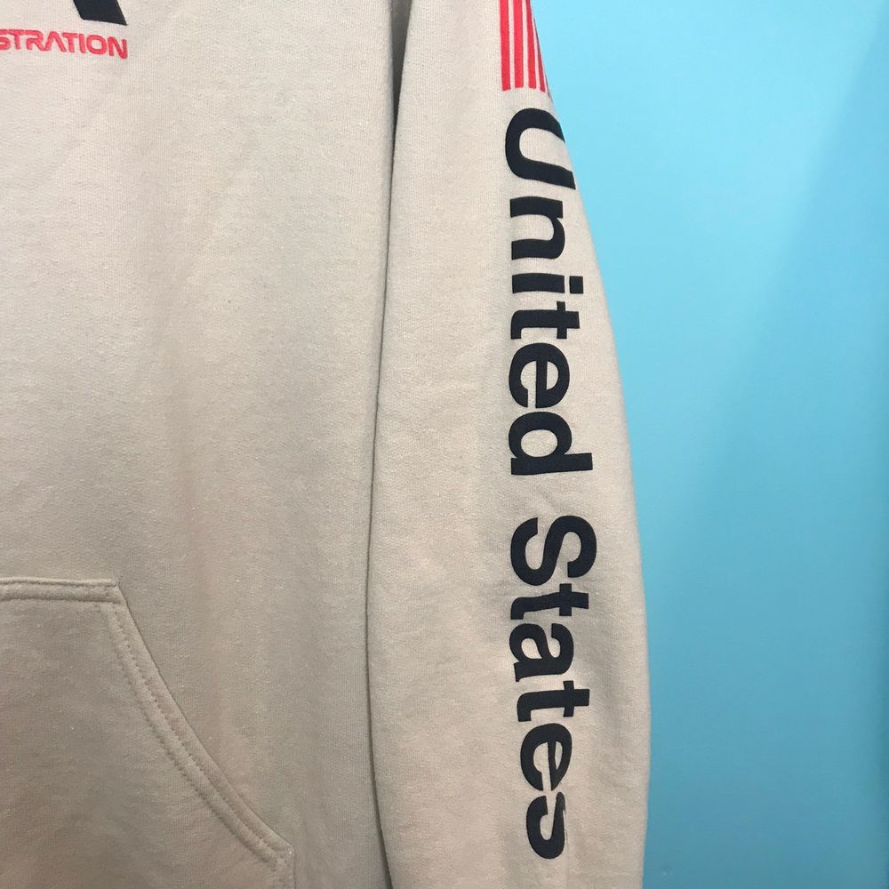 NASA Cream Hoodie Men's Sweatshirt Size Large - Picture 4 of 8